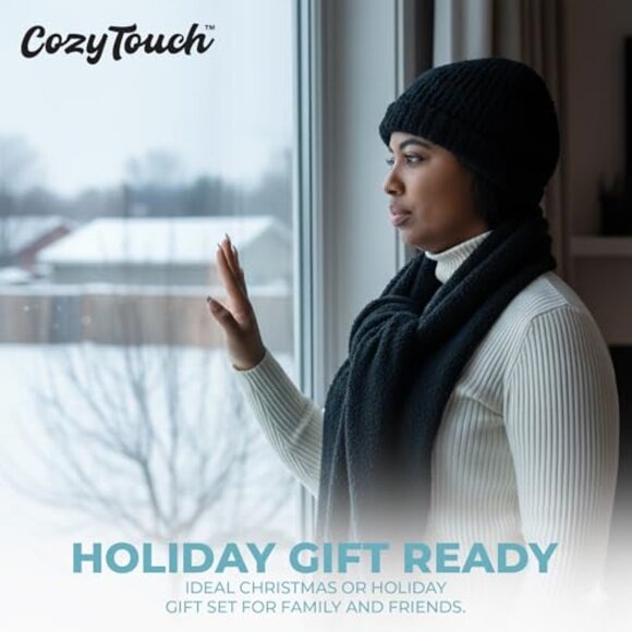 Cozy Chunky Cable Knit Beanie & Scarf Set Unisex Winter Warm main image 6